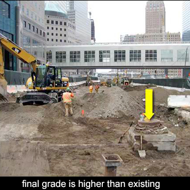 the sewer is complete. it's being backfilled. the area is being raised to grade